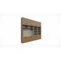 123kast  Cinewall Nome - 300x40x250H cm - dichten deuren - open vakken - met eiken buitenkant