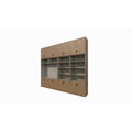 123kast  Cinewall Nome - 300x40x250H cm - dichten deuren - open vakken - met eiken buitenkant