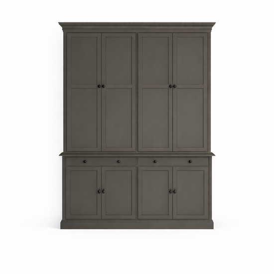 123kast  Boekenkast Kings Library 200x40x240H cm - soft close lades - scharnier deuren