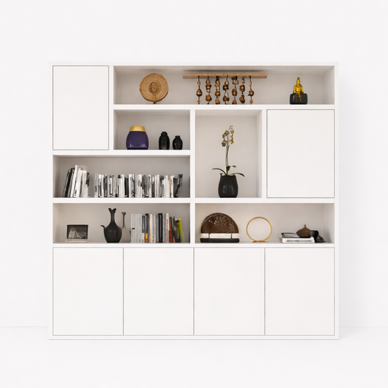 123kast  Vakkenkast Pamploma - 250x35x235H cm - plank dikte 4cm - push to open deuren