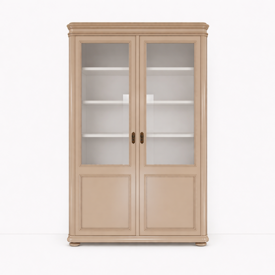 123kast  Buffetkast Cali - 140x50x220H cm - op pootjes - 2 deuren - deels van glas