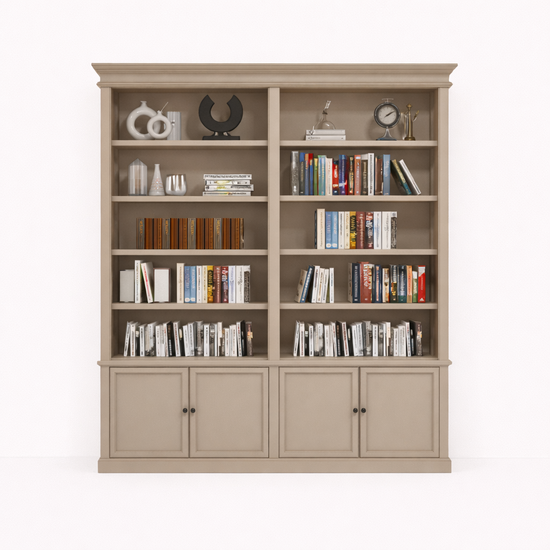 123kast  Boekenkast Bristol Library - 200x40x240H cm - verstelbare planken - scharnierdeuren