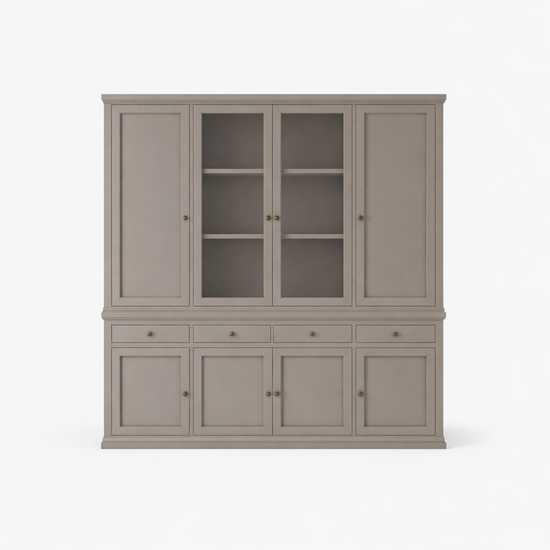 123kast  Buffetkast Gramat - 220x46x220Hcm - scharnierdeuren - 2 glazen deuren - soft close lades