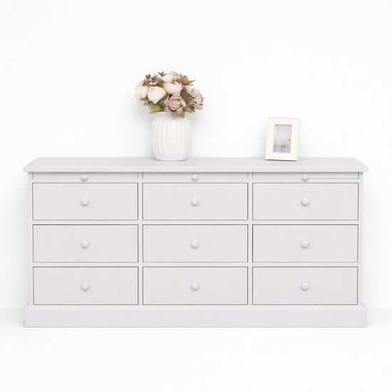 123kast  Ladekast Bora Bora - 160x50x80H cm - 9 soft close lades - 3 uitschuif planken - strakke afwerking