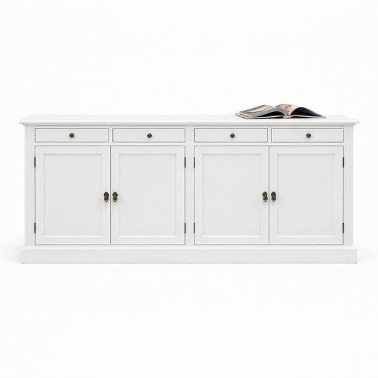 123kast  Dressoir Private library - 200x40x80H cm - 4 lades - 4 dichte scharnierdeuren