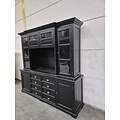 123kast  Showmodel (beschadigd) Buffetkast San Pietro - 235x55x225H cm - 4 vitrine scharnierdeuren - tv vak - 8 grote soft close lades - 2 dichte scharnierdeuren