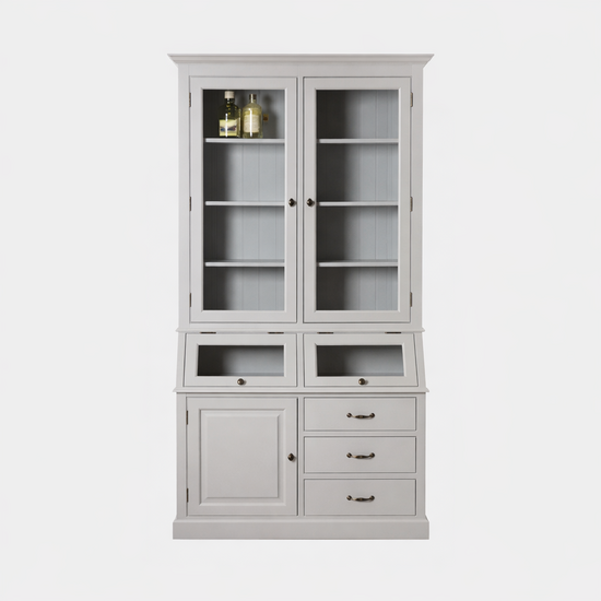 123kast  Grutterskast Porto Marie - 110x52x220H cm - 3 scharnierdeuren - 2 kleppen - 3 soft close lades