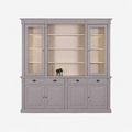 123kast  Buffetkast Brugge - 225x50x240H - boekenkast / buffetkast - met vitrine deuren - met verstelbare planken - landelijke afwerking - 4 soft close lades