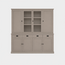 123kast  Buffetkast Vancouver - 220x45x220H cm - 2 dichte deuren in bovenkast - 2 vitrine deuren - 4 soft close lades - 4 dichte deuren in onderkast
