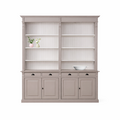 123kast  Boekenkast Leiden - 225x50x240H cm - 6 verstelbare planken - 4 soft close lades - 2 dichte scharnierdeuren
