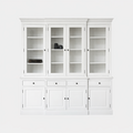 123kast  Buffetkast Breakfront - 220x50x220H cm - 4 vitrinedeuren - 4 soft close lades - 4 dichte deuren - met verspringing