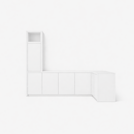 123kast  Hoekkast Durango - 200/150x40x200H cm - vakkenkast - push to open deuren