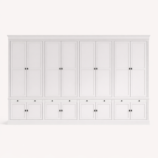 123kast  Boekenkast Kings Library 400x40x240H cm - scharnierdeuren - soft close lades