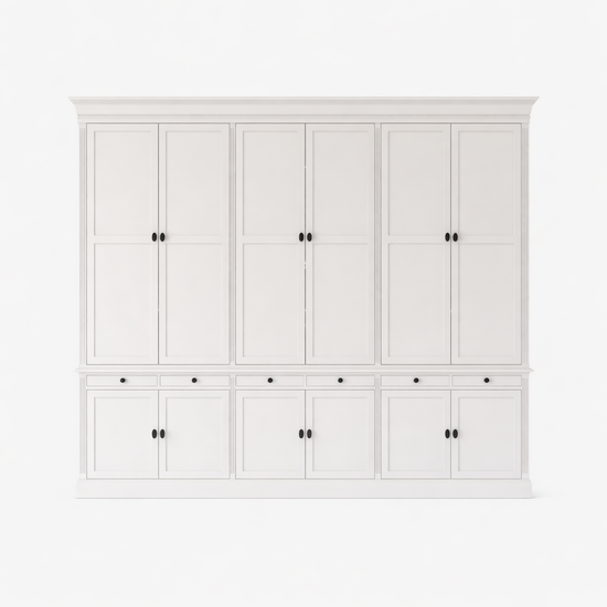 123kast  Boekenkast Kings Library 300x40x240h cm - scharnier deuren - soft close lades