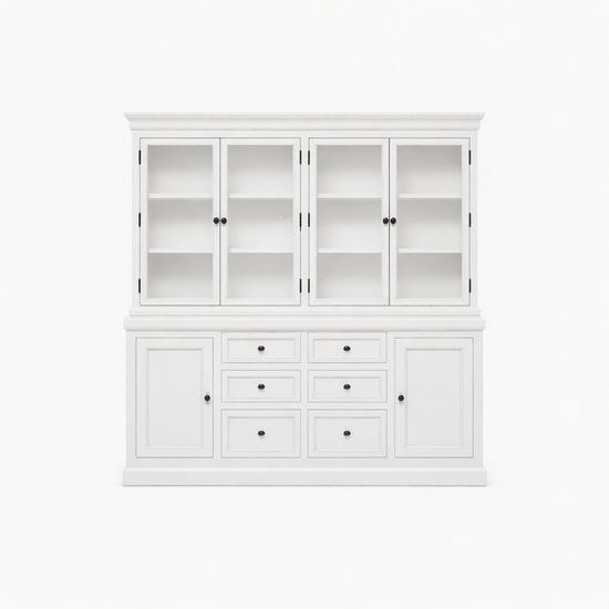 123kast  Buffetkast Alaska 04 - 220x48x225H cm - zwarte greepjes - 2 dichte deuren - 6 lades