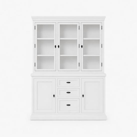 123kast  Buffetkast Alaska 03 - 160x48x225H cm  - zwarte greepjes - 2 dichte deuren - 3 lades