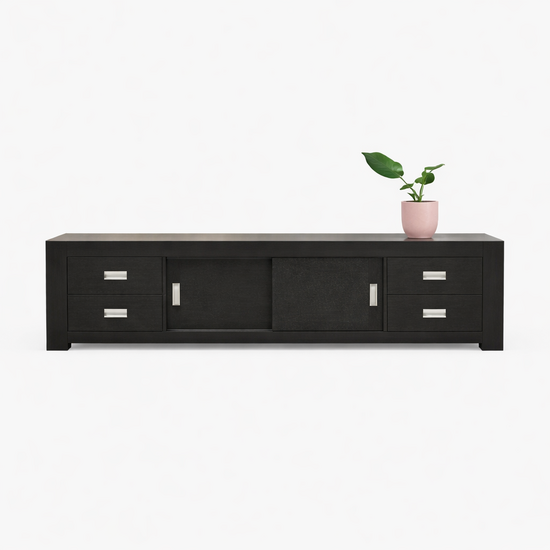 123kast  Tv dressoir Hawai 04 - 200x45x55H cm - strak design - 4 soft close lades - 2 schuifdeuren - met kabelgat