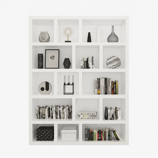 123kast  Vakkenkast Barbados - 160x40x210H cm - strak design - 5 cm plank dikte - open vakken - roomdivider