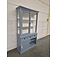 123kast Showmodel Buffetkast Chateau - 125x45x220H cm - 2 vitrine schuifdeuren - 3 soft close lades - 2 dichte schuifdeuren - glazen zijkanten