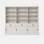 123kast  Boekenkast New York - 300x40x230H cm - strakke boekenkast - 3 soft close lades - 3 schuifdeuren - verstelbare planken