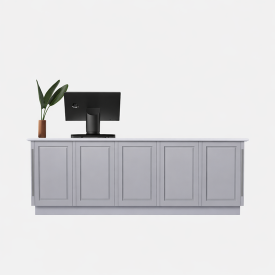 123kast  Toonbank Lamu - 300x60x100H cm - open vakken - strakke landelijke afwerking