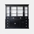 123kast  Buffetkast Marseille - 230x53x220H cm - glazen zijkanten - met schuifdeuren - met scharnierdeuren - 10 lades