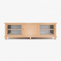 123kast  TV dressoir Manaus - 200x50x50H cm - 3 schuifdeuren - deels van glas - op pootjes - strak design