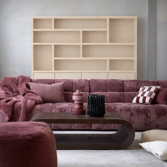 123kast  Vakkenkast Flachau 05 - 240x35x220H cm - 4 push to open deuren - 10 open vakken