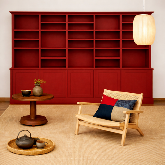 123kast  Boekenkast Mayto - 400x40x240H cm - push to open deurtjes - klassiek/strak