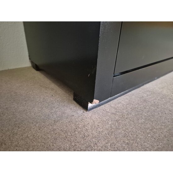 123kast  Showmodel Vakkenkast Mendoza - 120x35x220H cm - ral 7005 zwart - uit 2 delen