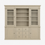 123kast  Showmodel Buffet/Boekenkast Edinburgh - 225x50x210H cm - 2 vitrine deuren - open vak - 2 dichte deuren - 6 soft close lades - verstelbare planken - landelijke afwerking