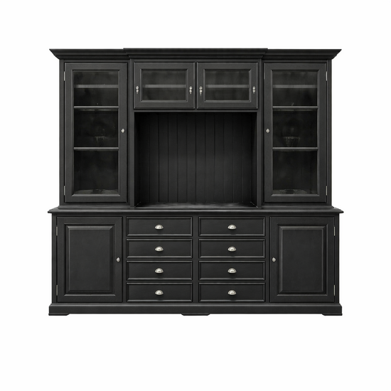 123kast  Showmodel (beschadigd) Buffetkast San Pietro - 235x55x225H cm - 4 vitrine scharnierdeuren - tv vak - 8 grote soft close lades - 2 dichte scharnierdeuren