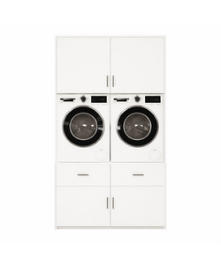 Voorraad wasmachine kast - afmetingen 123x60x256H cm - ral 9010