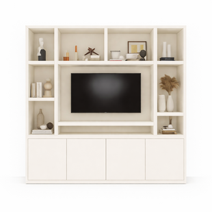 Voorraad TV vakkenkast Jose 250cm - RAL 9001