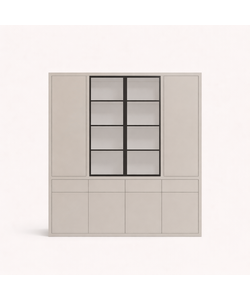 Showmodel Vitrinekast Milazzo - 240x40x250H cm - stalen deuren - ral 9010