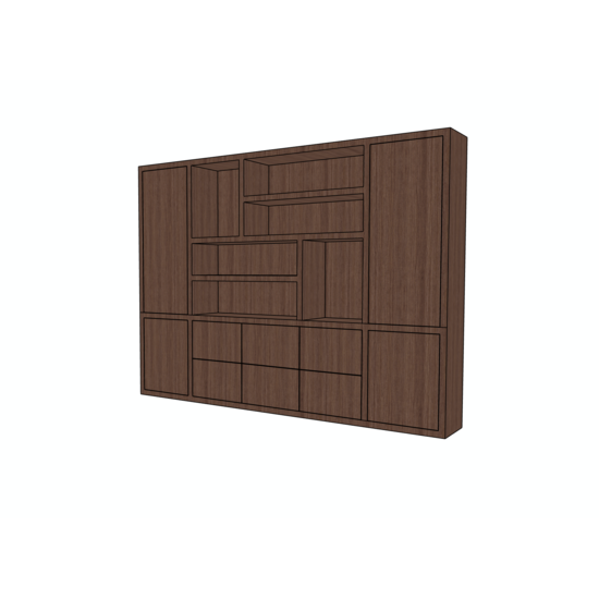 123kast Vakkenkast Yoko - 300x40x220H cm - 5cm frame dikte -melamine afwerking