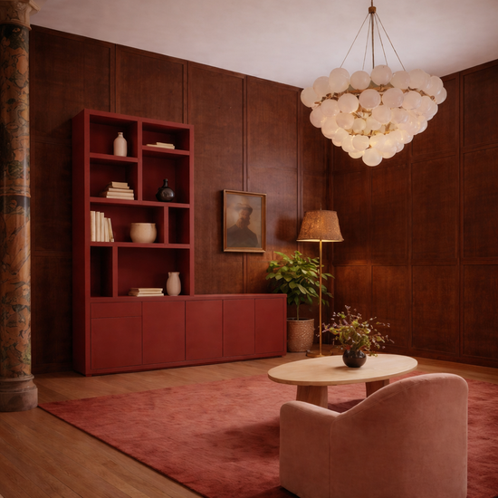 123kast  Tv dressoir Lizard - 300x40x240H cm - vakkenkast gedeelte - push to open deuren - push to open lade - strakke afwerking