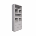 123kast  Vakkenkast Dallas - 90x40x230H cm - strak design - open vakken - 3 greeploze soft close lades - 5cm plank dikte