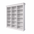 123kast  Boekenkast Queens library - 200x40x240H cm - 15 verstelbare planken - demontabel - strakke landelijke afwerking