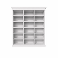 123kast  Boekenkast Queens library - 200x40x240H cm - 15 verstelbare planken - demontabel - strakke landelijke afwerking