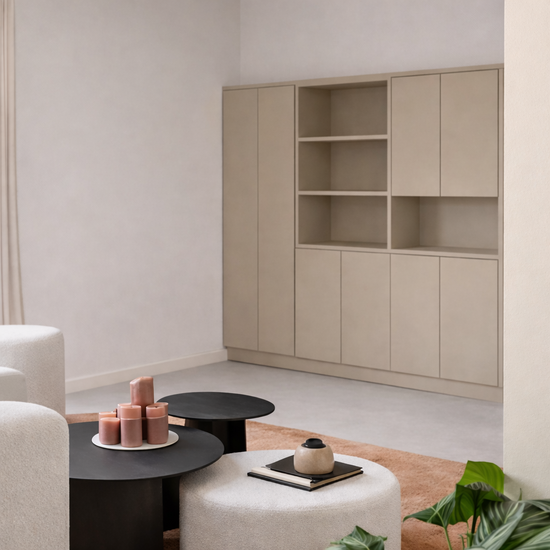 123kast  Vakkenkast Colima - 240x40x210H cm - 8 push to open deuren - 3cm plank dikte