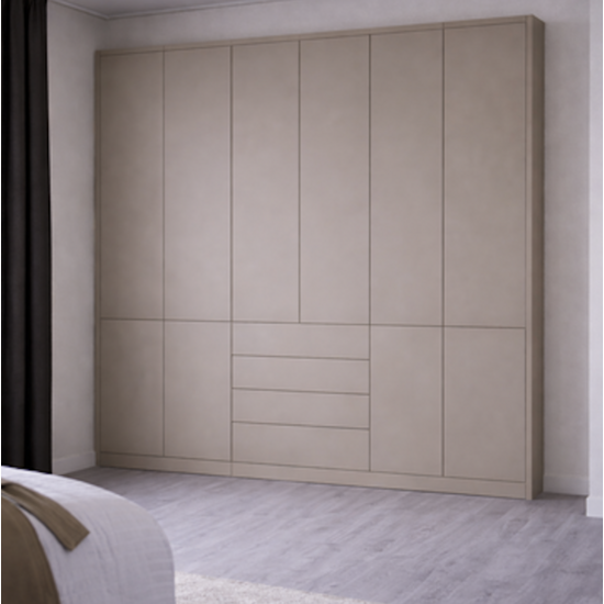 123kast  Kleding Bermuda - 300x60x240H cm - 4 push to open lades - push to open deuren - strakke afwerking