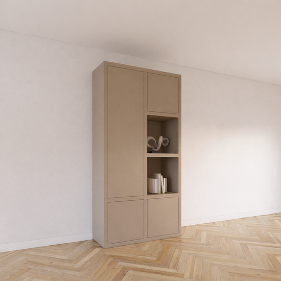 123kast  Vakkenkast Lutose  02 - 120x40x230H cm - push to open deuren - open vakken