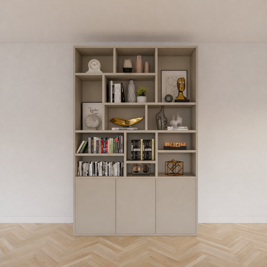 123kast  Vakkenkast Lecci - 180x40x271H cm - 3 push to open deuren - 3cm plank dikte