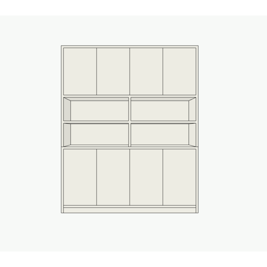 123kast  Vakkenkast Mende maatwerk - afmetingen 180x55x220H cm - ral 7032