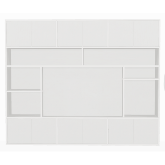 123kast Maatwerk tv vakkenkast - 300 x 40 x 256 (h) cm - Tv vak groter dan 65 inch en ruimte voor soundbar - framedikte 3 cm - verdikking in de achterwand