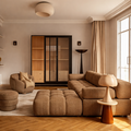 123kast  Buffetkast Hamilton - 135x40x200H cm - glazen deuren - 4 soft close lades - 4 planken - op pootjes