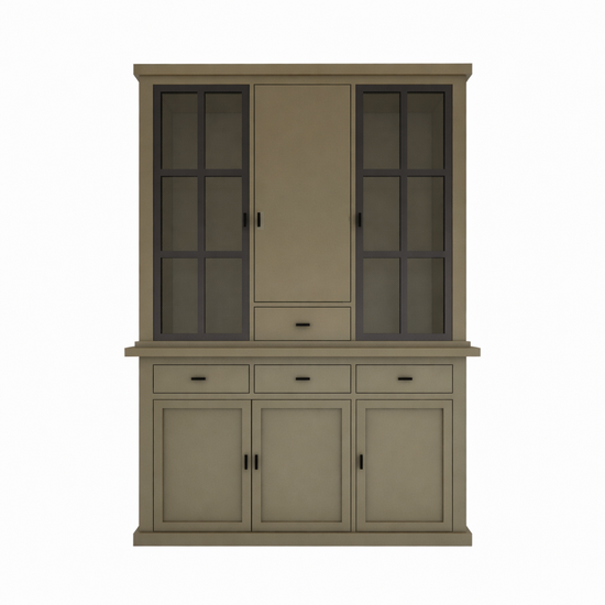 123kast  Buffetkast Montana 07 - 145x46x220H cm - dichte deur en stalen deuren