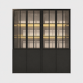 123kast  Buffet/vitrinekast Gibraltar - 240x50x225H cm - stalen deuren - standaard ZONDER verlichting