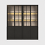 123kast  Buffet/vitrinekast Gibraltar - 240x50x225H cm - stalen deuren - standaard ZONDER verlichting